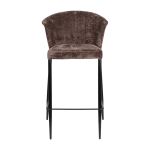 Chaise de bar en velours violet et acier noir georgia - dutchbone