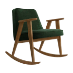 Chaise � bascule en velours vert bouteille et ch�ne fonc� 70 x 64 cm s�rie 366 - 366 concept