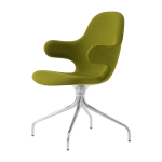 Chaise de bureau en aluminium poli et tissu vert catch - &tradition