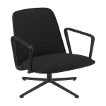 Chaise de bureau basse pivotante en aluminium noir oc�anique 43, 5 cm pad lounge - normann copenhagen ...