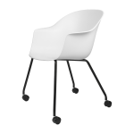 Chaise de bureau blanche 4 pieds � roulettes bat - gubi