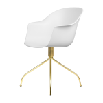 Chaise de bureau blanche et laiton pivotante bat - gubi