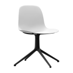 Chaise de bureau en polypropyl�ne blanche et base noire swivel 4l blanc - normann copenhagen