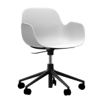 Chaise de bureau r�glable � roulettes avec accoudoirs en pp blanche swivel 5w blanc - normann copenhagen ...