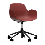 Chaise de bureau r�glable � roulettes avec accoudoirs en pp rouge swivel 5w rouge - normann copenhagen ...