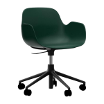 Chaise de bureau r�glable � roulettes avec accoudoirs en pp verte swivel 5w vert - normann copenhagen ...