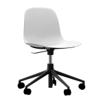 Chaise de bureau r�glable � roulettes en pp blanche et base noire swivel 5w blanc - normann copenhagen ...