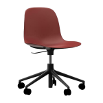 Chaise de bureau r�glable � roulettes en pp rouge et noire swivel 5w rouge - normann copenhagen