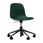 Chaise de bureau r�glable � roulettes en pp verte et base noire swivel 5w vert - normann copenhagen