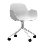 Chaise de bureau � roulettes avec accoudoirs en polypropylene blanche swivel 4w blanc - normann copenhagen ...