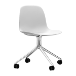 Chaise de bureau � roulettes en polypropyl�ne blanche swivel 4w blanc - normann copenhagen