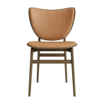Chaise en ch�ne fum� clair avec rembourrage en cuir camel elephant - norr11
