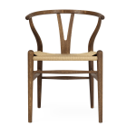 Chaise en ch�ne fum� huil� et assise tiss�e naturelle 76cm ch24 - carl hansen & s�n