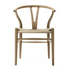 Chaise en ch�ne huil� et assise tiss�e naturelle 76cm ch24 - carl hansen & s�n