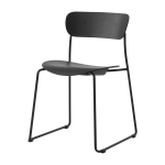 Chaise en ch�ne laqu� noir pavillon av51 - &tradition