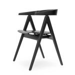 Chaise en ch�ne laqu� noir et si�ge en ch�ne plaqu� ava - gazzda