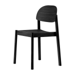Chaise en ch�ne teint� noir et dossier oval citizen - emko