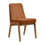 Chaise en cuir naturel cognac et fr�ne fonc� 51 x 49 s�rie 200 - 125 - 366 concept