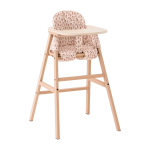 Chaise �volutive avec plateau en h�tre et coussin en coton bio latte growing green - nobodinoz