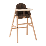 Chaise �volutive avec plateau en h�tre et coussin en coton bio marron growing green - nobodinoz
