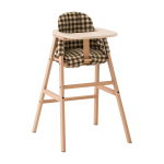 Chaise �volutive avec plateau en h�tre et coussin en coton bio vert growing green - nobodinoz