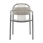 Chaise d'ext�rieur � accoudoirs en aluminium et cordes gris fossil cleo - vincent sheppard