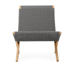 Chaise d'ext�rieur en teck non trait� et assise charcoal 76cm cuba chair - carl hansen & s�n