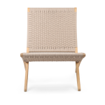 Chaise d'ext�rieur en teck non trait� et assise sesame 76cm cuba chair - carl hansen & s�n