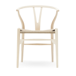 Chaise en fr�ne savonn� et assise tiss�e naturelle 76cm ch24 - carl hansen & s�n