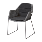 Chaise grise avec coussin noir breeze - cane - line
