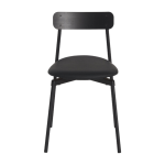 Chaise en h�tre noir cuir 78 cm fromme - petite friture