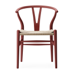 Chaise en h�tre soft falu et assise tiss�e naturelle 76cm ch24 - carl hansen & s�n