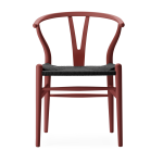 Chaise en h�tre soft falu et assise tiss�e noire 76cm ch24 - carl hansen & s�n