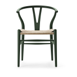 Chaise en h�tre soft green et assise tiss�e naturelle 76cm ch24 - carl hansen & s�n