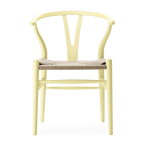 Chaise en h�tre soft hollyhock et assise tiss�e naturelle 76cm ch24 - carl hansen & s�n