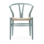 Chaise en h�tre soft pewter et assise tiss�e naturelle 76cm ch24 - carl hansen & s�n