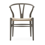 Chaise en h�tre soft slate et assise tiss�e naturelle 76cm ch24 - carl hansen & s�n