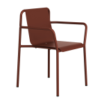 Chaise de jardin avec accoudoirs en acier thermolaqu� rouge brique panorama - tiptoe