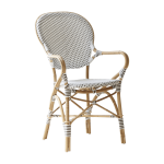 Chaise de jardin avec accoudoir bistrot blanc isabelle - sika design