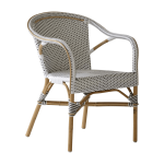 Chaise de jardin avec accoudoirs bistrot blanche madeleine - sika design