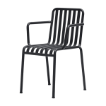 Chaise de jardin avec accoudoir en m�tal anthracite palissade - hay