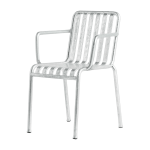 Chaise de jardin avec accoudoir en m�tal gris galvanis� palissade - hay