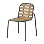 Chaise de jardin en acier et bois noir vig robinia - normann copenhagen