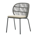 Chaise de jardin gris fossil et corde almond kodo - vincent sheppard