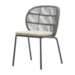 Chaise de jardin gris fossil et corde almond kodo - vincent sheppard
