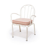 Chaise de jardin en m�tal blanc antique et coussin en tissu rose rivie pink the al fresco - business ...