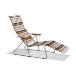 Chaise longue en acier et lamelle en plastique multicolore 1 60x145x32cm - houe