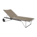 Chaise longue ajustable en m�tal et plastique beige click - houe