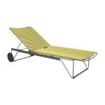 Chaise longue ajustable en m�tal et plastique jaune click - houe