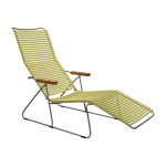 Chaise longue en m�tal et plastique jaune citron 143x60, 5x96cm sunlounger click - houe